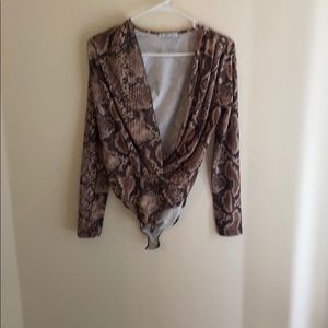 Snakeskin pattern body suit